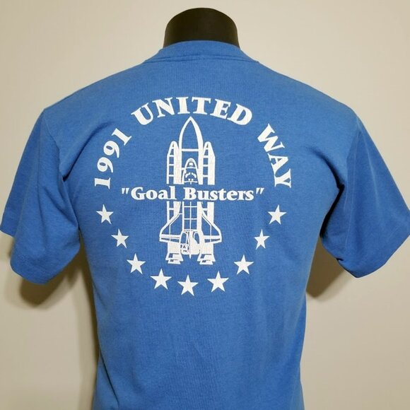 RARE Vintage Martin Marietta Space Shuttle T Shirt Size L UNITED WAY USA Tee - Picture 5 of 15